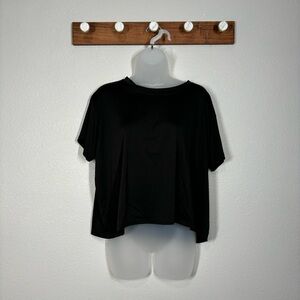 Realessentials Black Crop Dry Fit Activewear Shirt Size 1X